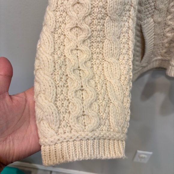 Aran Crafts Merino Wool Double Collar Full Zip Cardigan Sweater Women’s Medium - Picture 9 of 14